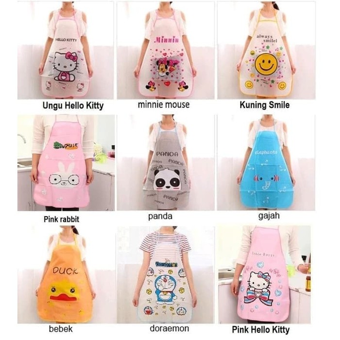 Celemek Apron Karakter Kartun Lucu