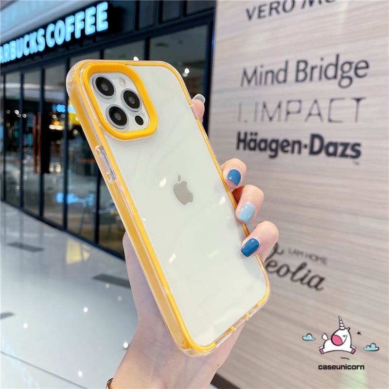 3 In 1 Soft Case Tpu Transparan Shockproof Anti Jatuh Warna Permen Untuk Iphone 11 12 13 Pro Max 7 8 Plus X Xr Xs Max Se 2020