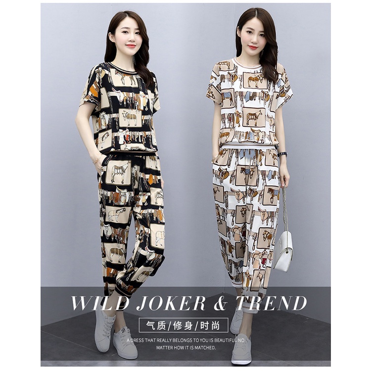 b039, import Setelan Animal Kuda Cantik baju set wanita import fashion keren