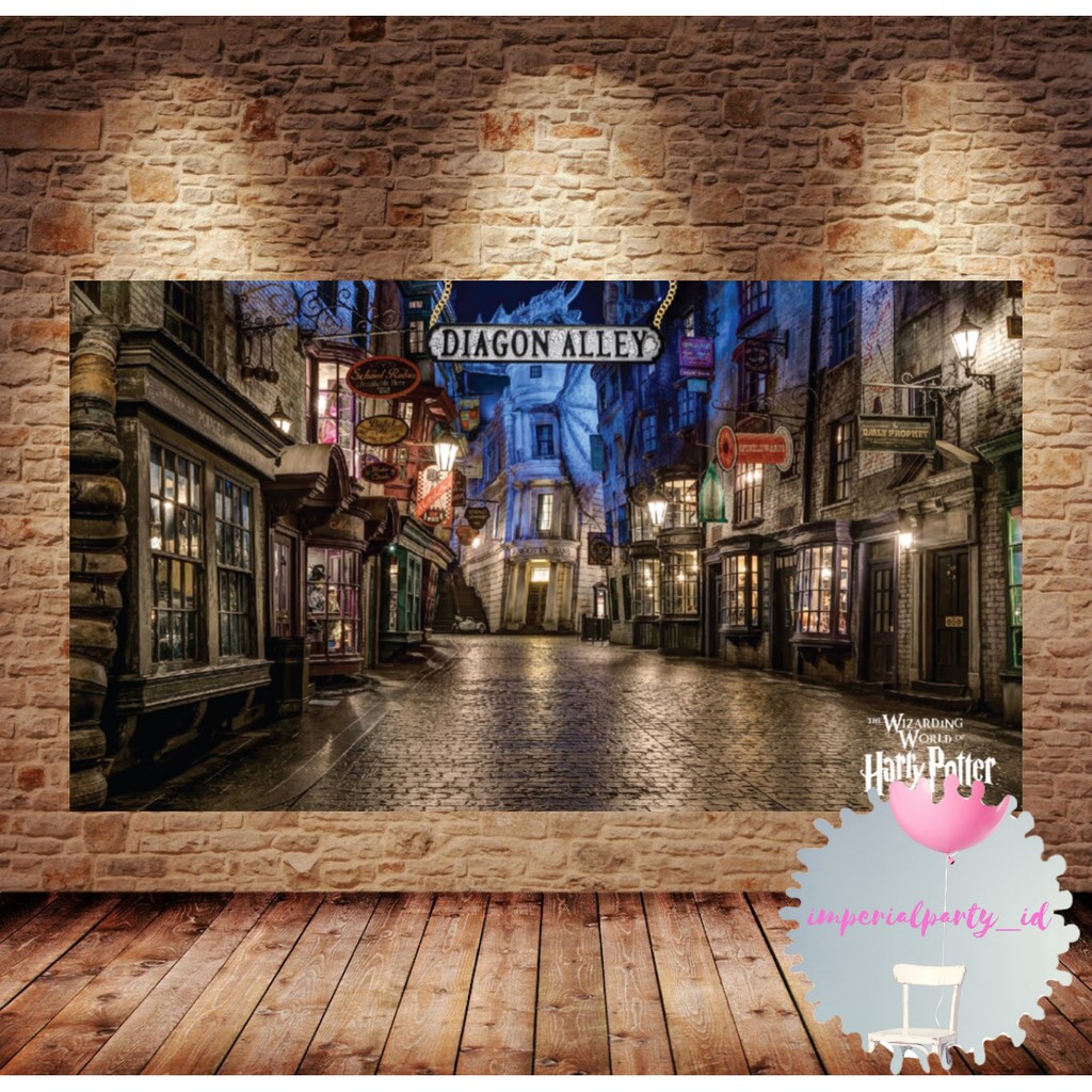 Custom Backdrop Banner Spanduk Happy Birthday Harry Potter