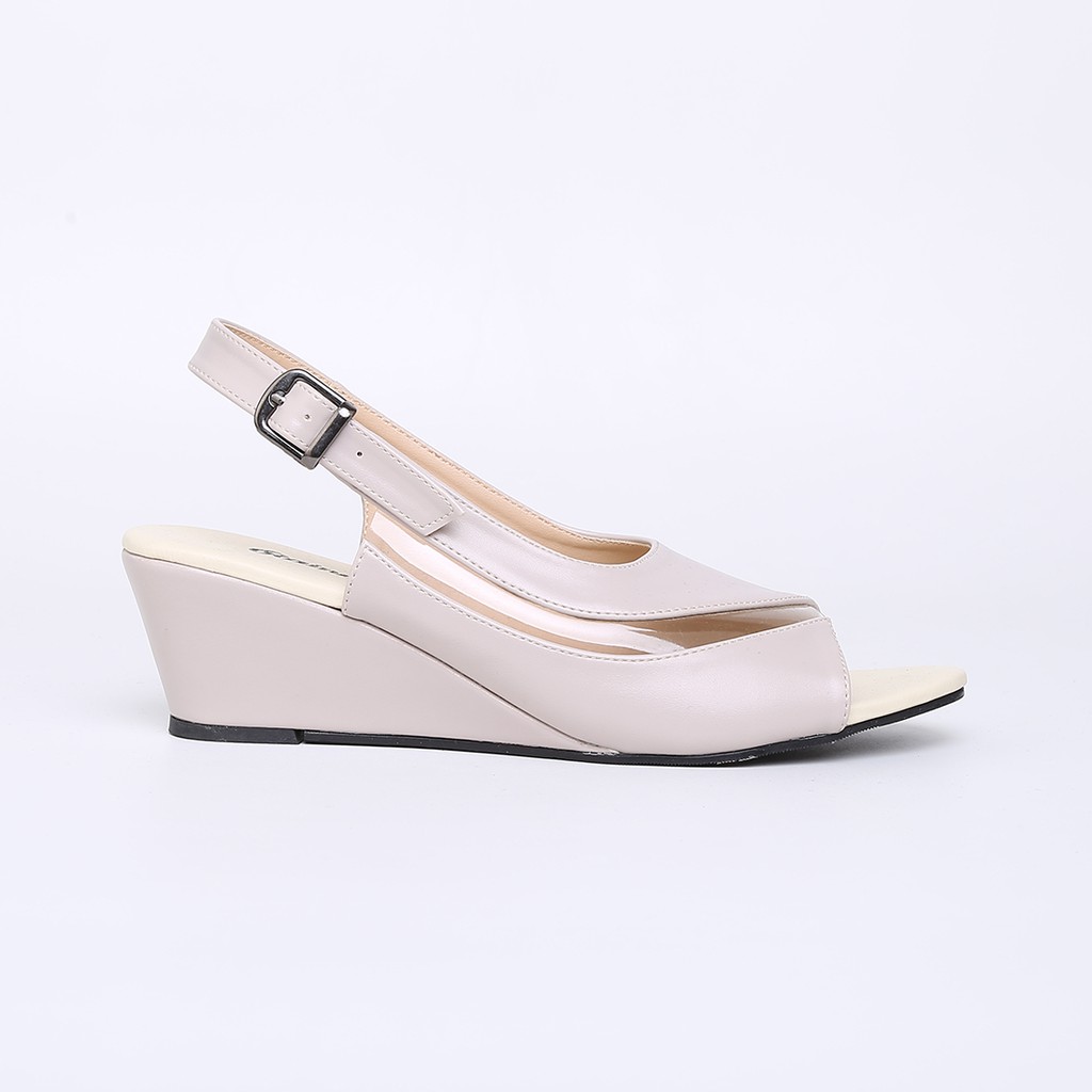 Raindoz Hak 4 cm - Sandal Tali Wanita Wedges Semi Formal Pesta Kondangan Original Terbaru - Cream-1
