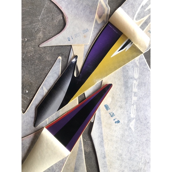 Original nos striping stiker honda supra x old lama th 2002 merah hitam