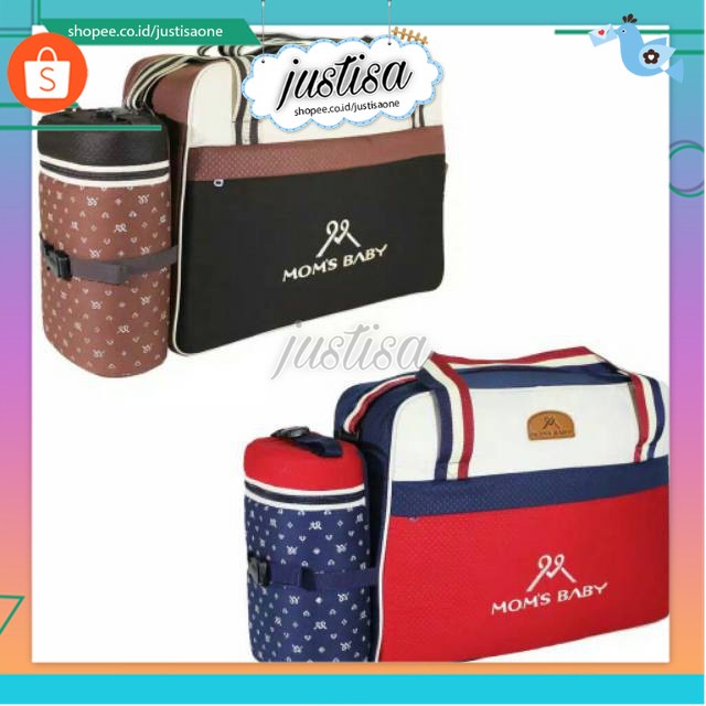 Promo !! Tas Besar Bayi MOM'S BABY LARGE BABY BAG New Classic Series MBT-3027 - tas moms baby serie clasic