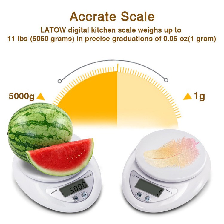 BS257 Timbangan Dapur Kue Roti Digital Mangkok Kitchen Scale 5KG