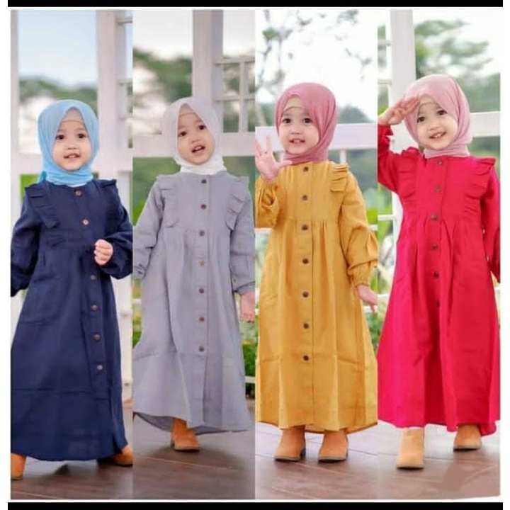 BEFAST - ZTL OOTD Dress Anak MEGGY / DRESS ANAK AYDA / Dress Anak Muslim / Pakaian Anak-Anak perempuan / Keluaran Terbaru 2022 / Dress Maxy Lengan Panjang / Dress Anak Perempuan Kekinian / Dress Polos Casual Anak