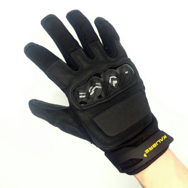 KALIBRE 994029-000 Sarung Tangan Motor Kulit Leather Gloves Glove Padding full jari Hitam
