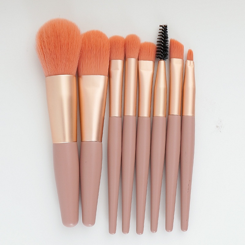 8pcs / set brush Eyeshadow / Blush On / Foundation Mini Lembut Untuk makeup / Kosmetik Wanita