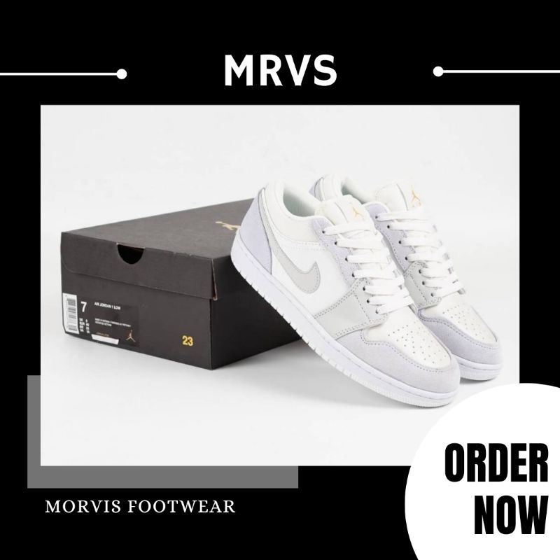 Sepatu Nike Air Jordan 1 Low Paris White Sky Grey