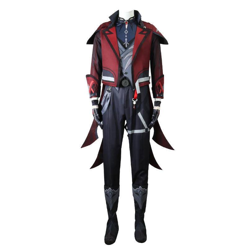 【Wetrose】Genshin Impact Red Dead of Night The New Diluc Skin Cosplay Male Man Costume Set