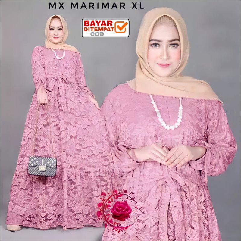 QFS - MAXI BRUKAT MARIMAR / LONG DRESS WANITA / TERBARU / FULL BRUKAT / LD 105