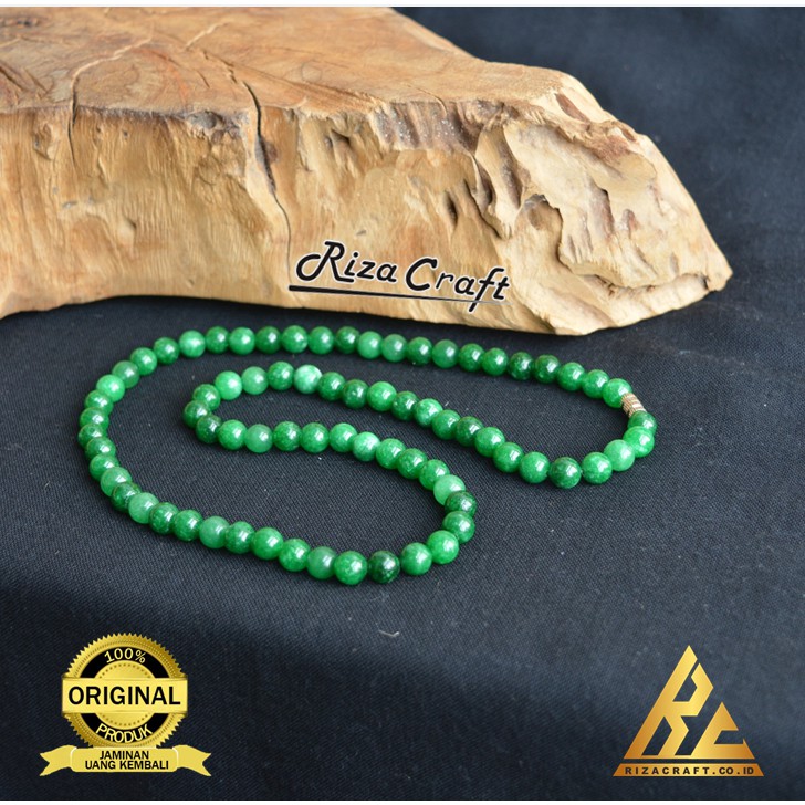 Kalung Pria Wanita Cowok Cewek Batu Alam Akik Etnik Giok Hijau ASLI Natural untuk Natural ORIGINAL