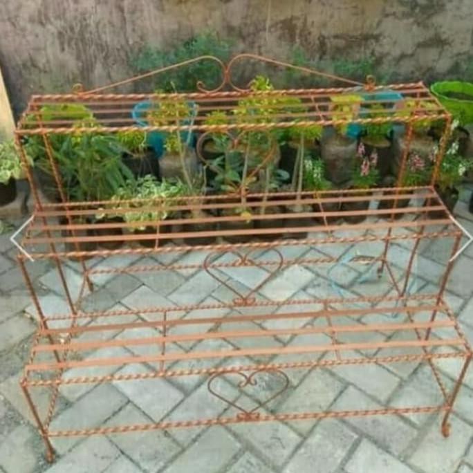 Rak Besi Susun 3 Untuk Tanaman Hias Tataviolashop