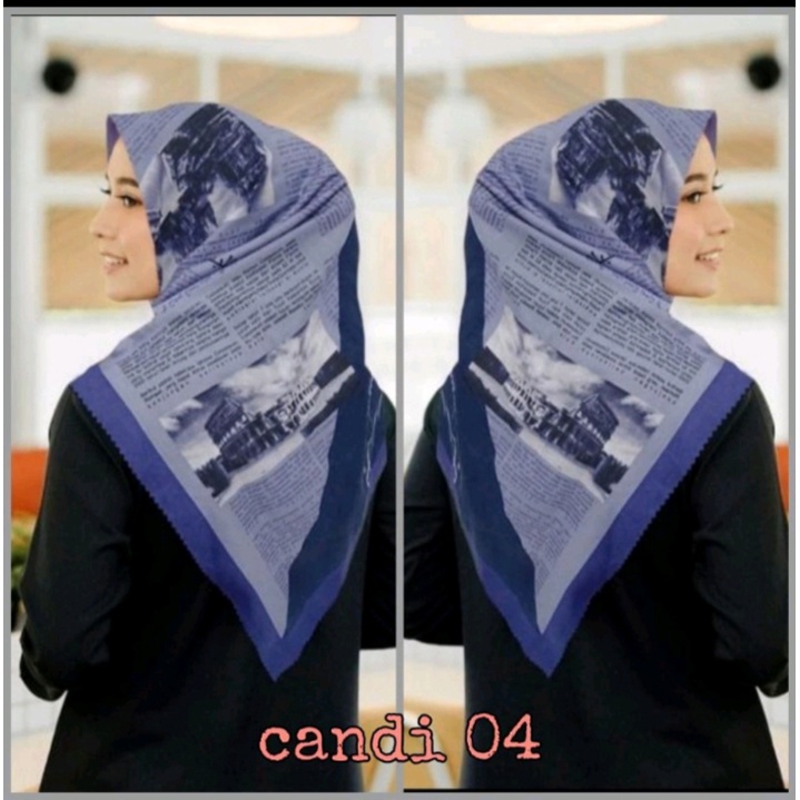 Hijab Segiempat Motif Koran arab / arabic premium / Kerudung voal best seller-CANDI 04