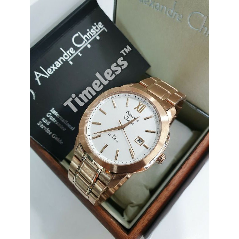 Jam tangan pria alexandre christie ac 8619 MD Rosegold