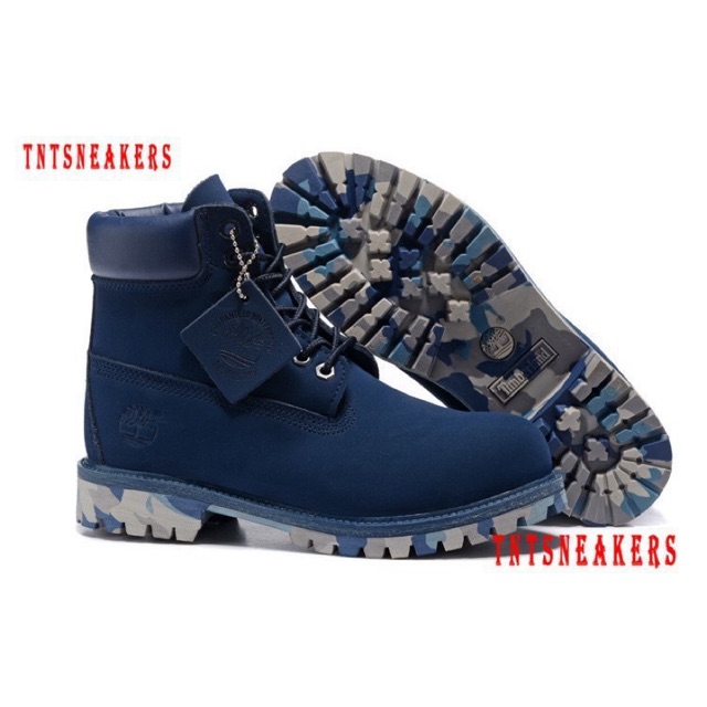 sepatu boots timberland pria wanita salju dingin navy army biru import docmart sol tebal winter