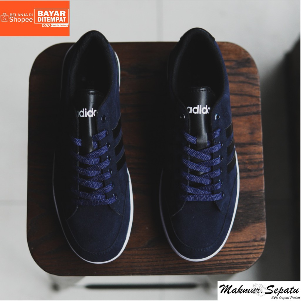 COD !! Sepatu Adidas Kapler Navy Casual Sneakers Bertali / Sepatu Pria Terbaru Trendy Size 39-44