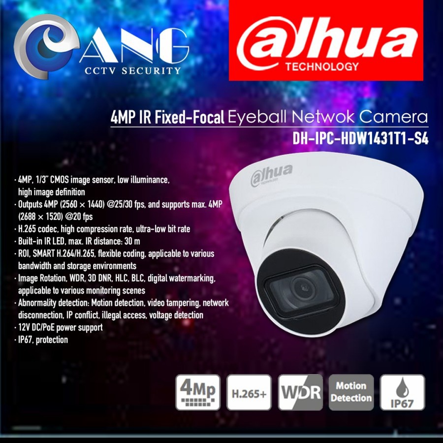 IP CAMERA DAHUA 4MP IPC HDW 1431T1-S4