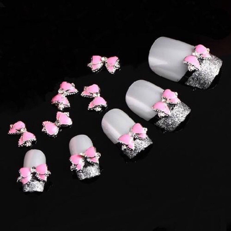 Pink Fake Nail art Kuku Palsu Bahan nailart