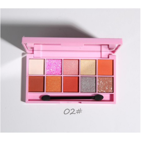 LAMEILA EYESHADOW 10 COLOR CASING GLITER MEWAH PIGMENTTED / LA MEI LA EYESHADOW PERONA MATA HK-5055