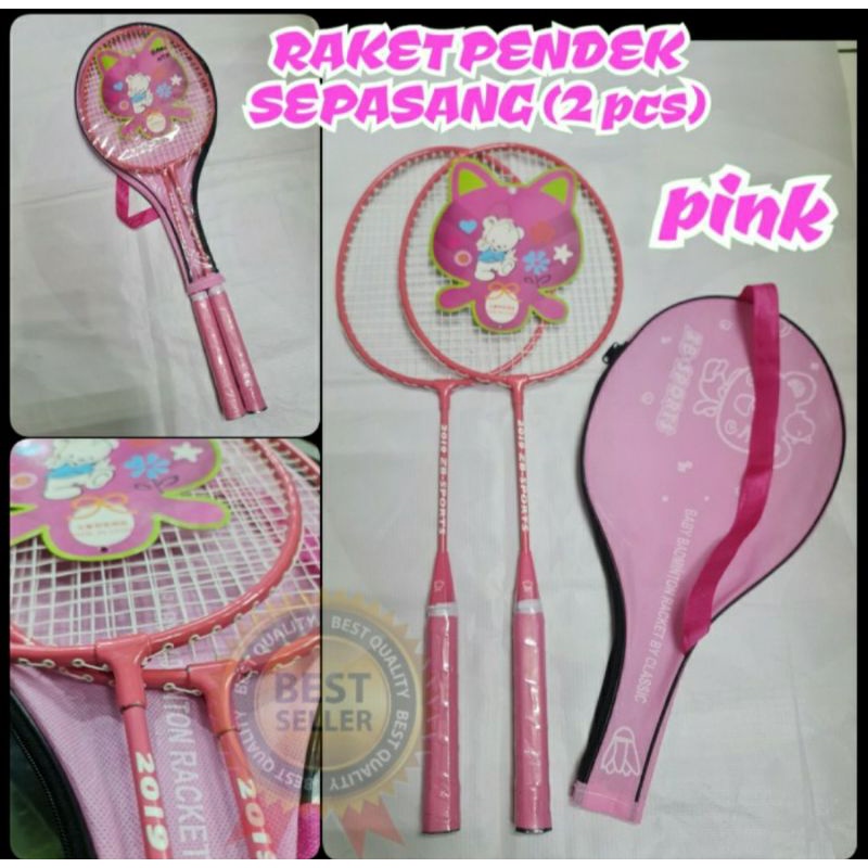RAKET BADMINTON ANAK RAKET BULUTANGKIS PENDEK ISI 2PC