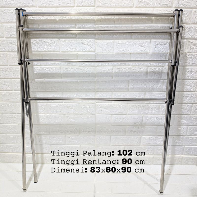 Jemuran Handuk Mini Stainless Steel SS 9 Palang