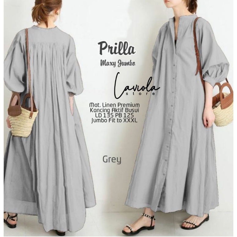 PRILLA MAXY JUMBO BY LAVIOLA||LINEN PREMIUM KANCING AKTIF LD 135 PB 125 JUMBO