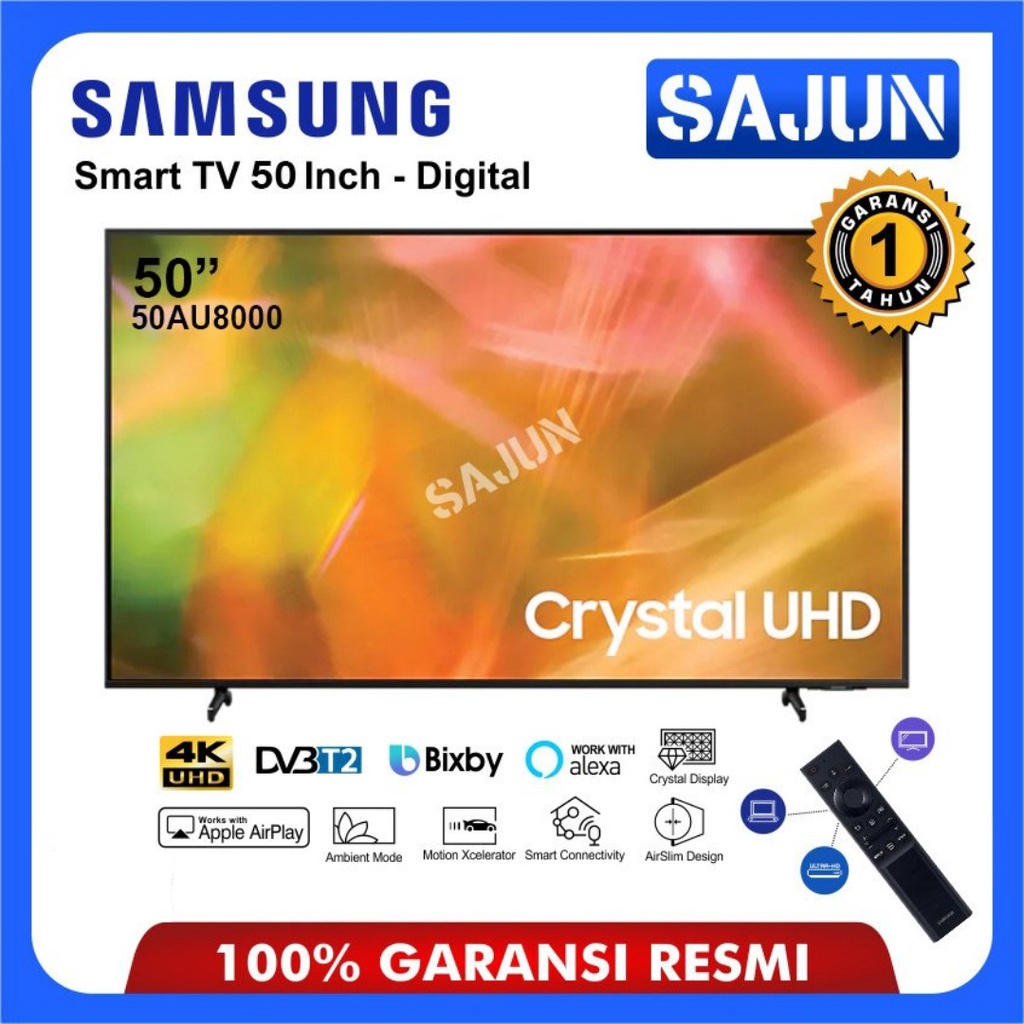 Samsung 50 Inch Smart TV Crystal 4K UHD 50AU8000 / UA50AU8000 / 50AU9000