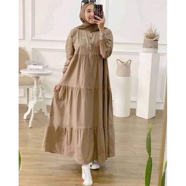 Gamis muslimah | gamis rayon premium | gamis midi fashion