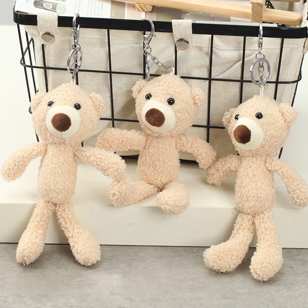 【COD Tangding】20cm Teddy Bear Plush Toy Pendant Cute Bear Long Legs Bear Key Ring Keychains Lanyard