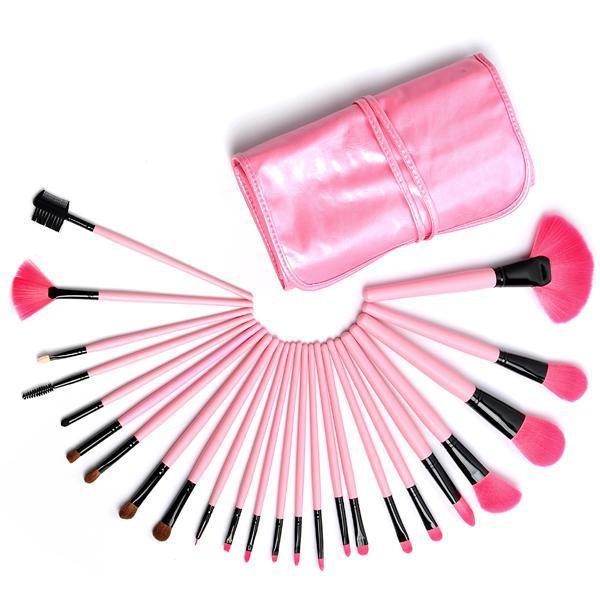 Kuas Set Make Up For You Pink 24pcs / Brush Set Dompet