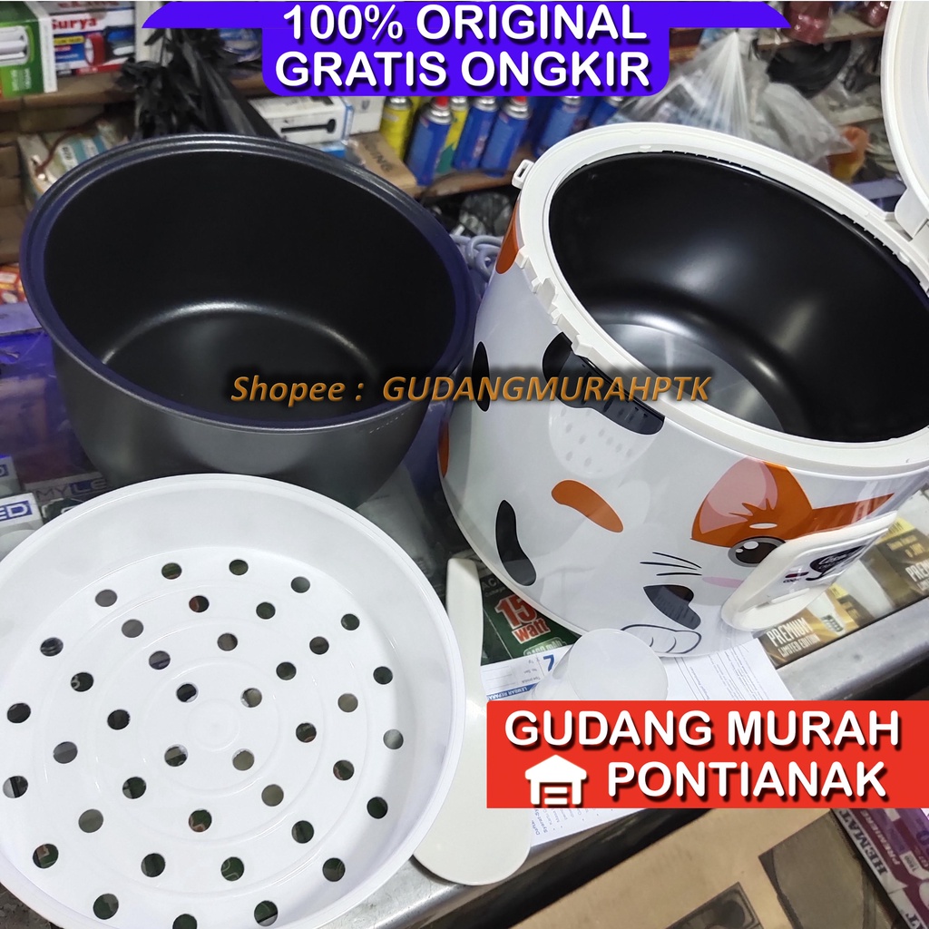 Rice Cooker Cosmos CRJ-3307 Motif Kucing Magic com Penanak Nasi - Fabelia