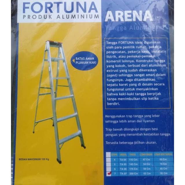 ARENA 2M TANGGA ALUMINIUM 2 METER FORTUNA ARENA  TA 07 TANGGA ALUMUNIUM