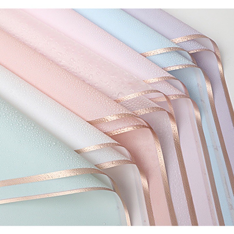 

FLOWER WRAPPING GOLD LINE COLOR (ECER) TRANSPARENT CELLOPHANE KERTAS BUNGA HAND BOUQUET