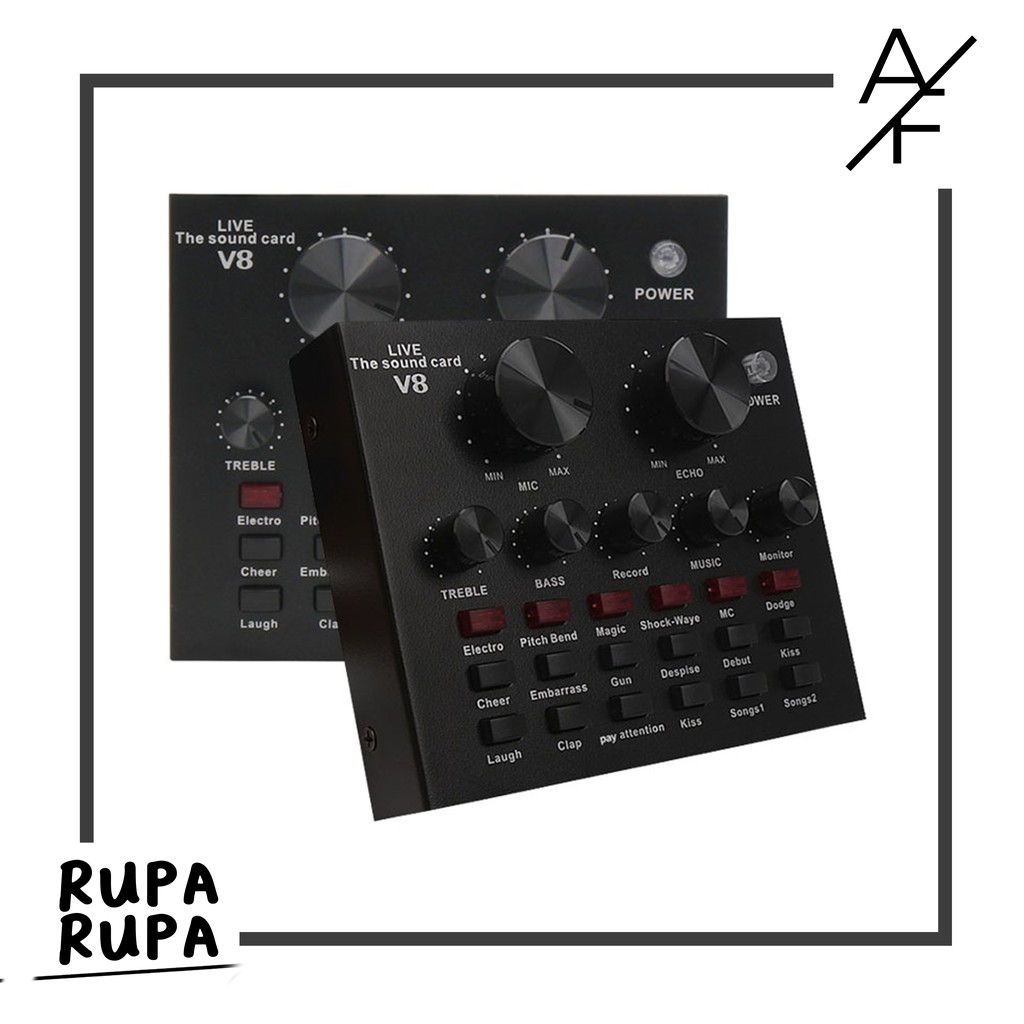 Audio USB External Soundcard Live Broadcast Microphone Headset - V8  BLUETOOTH V8 SOUNDCARD PRO EFEK