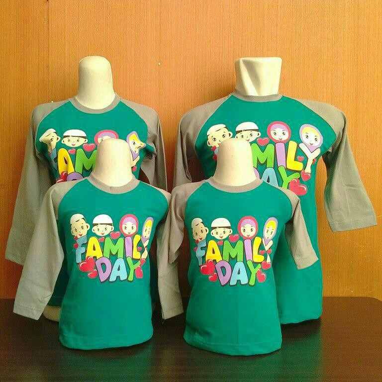 Kaos Couple Keluarga Family Day Hijau