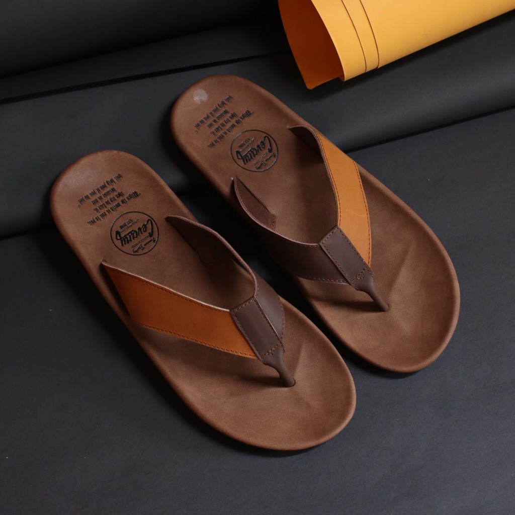 KIANN|]Sandal Jepit Pria Casual Kasual Kulit Asli Nyaman Ringan Sendal Pria Santai Murah Cowok Terbaru