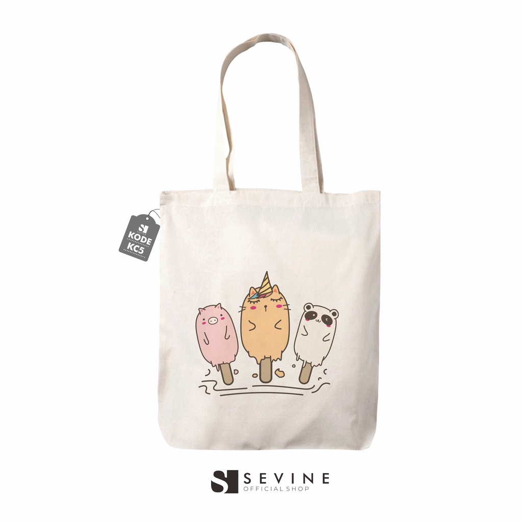 Sevine Tote Bag Resleting Tas Wanita Totebag Kawaii Girl - KC