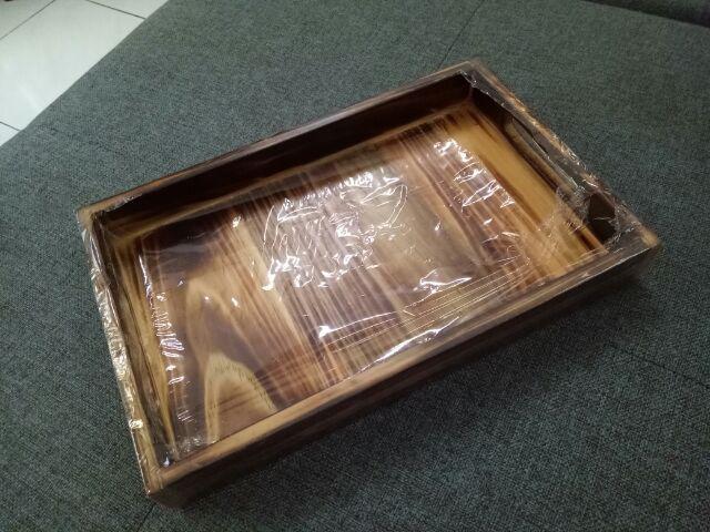 Nampan Kayu / Baki Kayu / Tray Kayu Pinus 28 X 18 Bakaran Melengkung