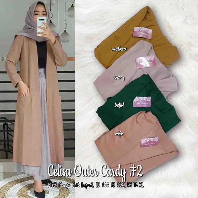 Celsia Outer Cardigan Wanita Terbaru, bahan Mango Knits Premium