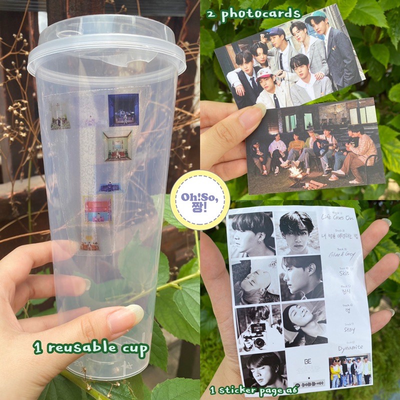 BTS LIFE GOES ON REUSABLE CUP BE