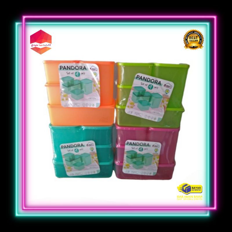 Grosir Berkah99_ Toples Sealware PANDORA SET 4pcs BIGGY