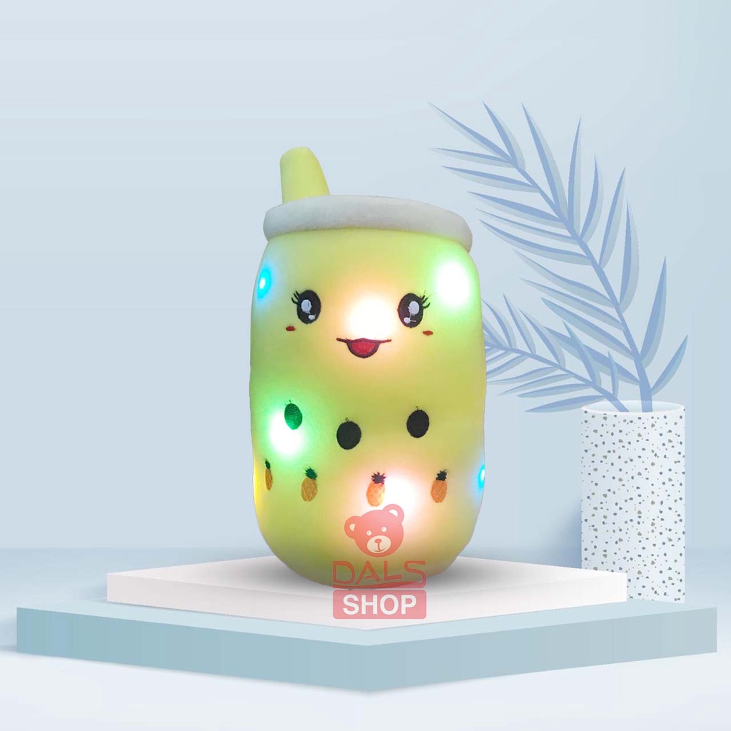 Boneka boba LED milk tea Bubble ukuran 30 cm bahan yelvo sangat lembut SNI