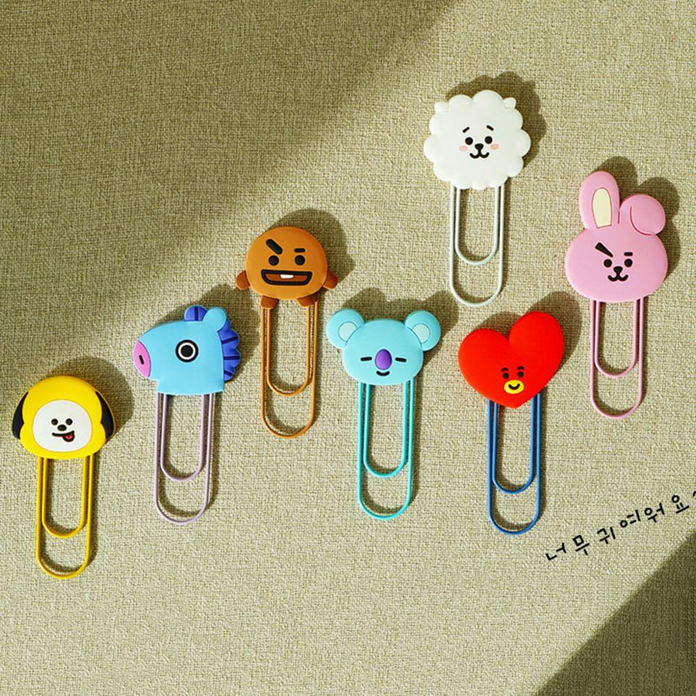 R-flower BTS Klip Kertas Hadiah Aksesoris Kantor Pengikat Logam KPOP Stationery