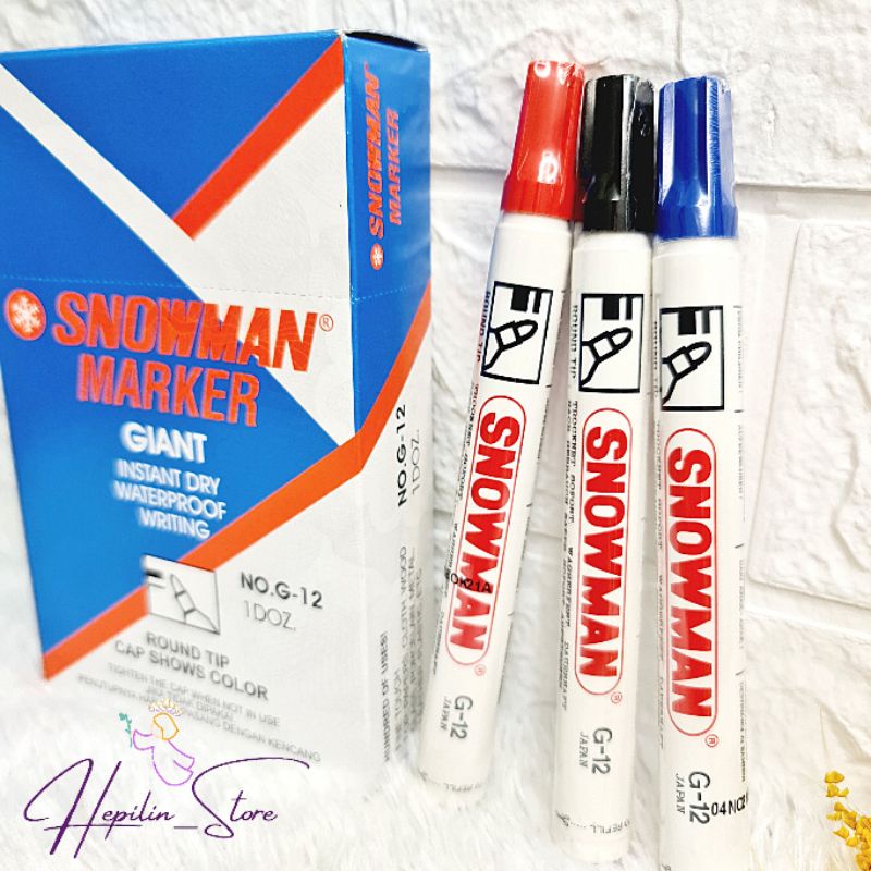 

Spidol SNOWMAN Permanent Marker G12 ECER / Spidol Permanent Snowman