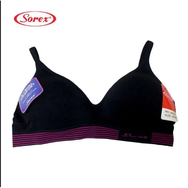 BH Sorex 65003 Sport Busa Tipis | Sorex Bra Casual Garis Tanpa Kawat | Sguna | Wanita Dewasa Perempuan Pakaian Dalam Underwear