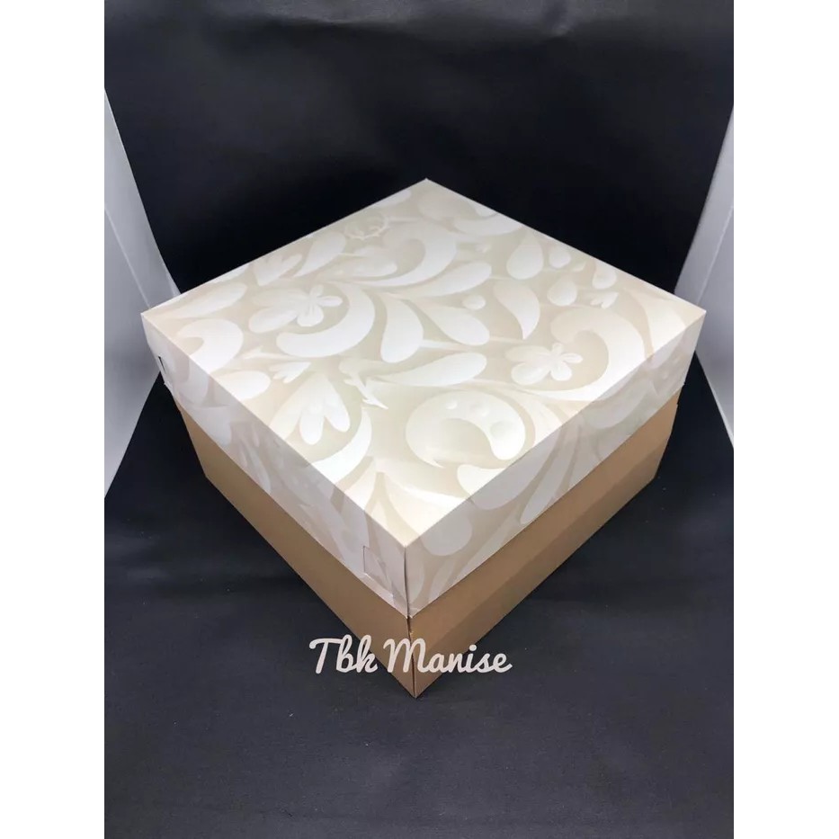 

Box Kue Cream Flower 25x25x16cm / Cake Box / Kotak Kue / Cake Box