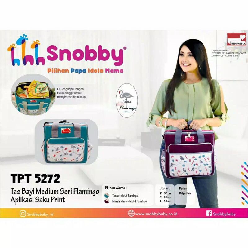 Tas Bayi Snobby Flamingo Besar, Medium, Kecil TPT 5273, 5272, 5271 | Tas Bayi Snobby Seri Flamingo