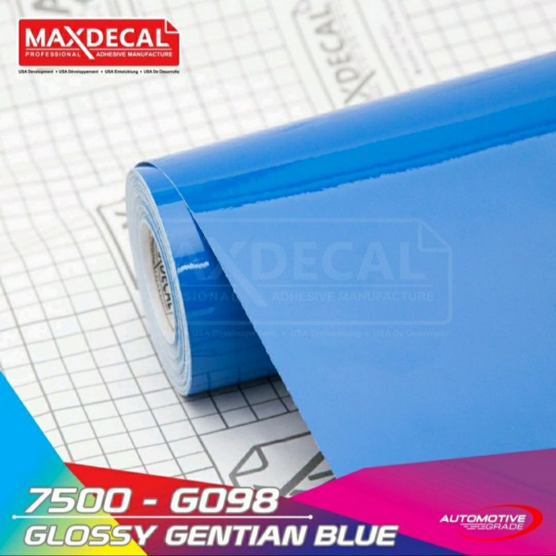 Sticker Stiker Skotlet Maxdecal Max Decal Glossy Gentian Blue Biru Glossy 7500 G098