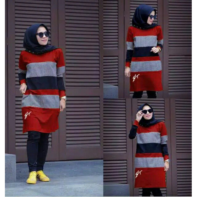 FWG - TUNIK ZOLA / TUNIK KOMBINASI / TUNIK WANITA / PAKAIAN WANITA TERBARU TUNIK / TUNIK