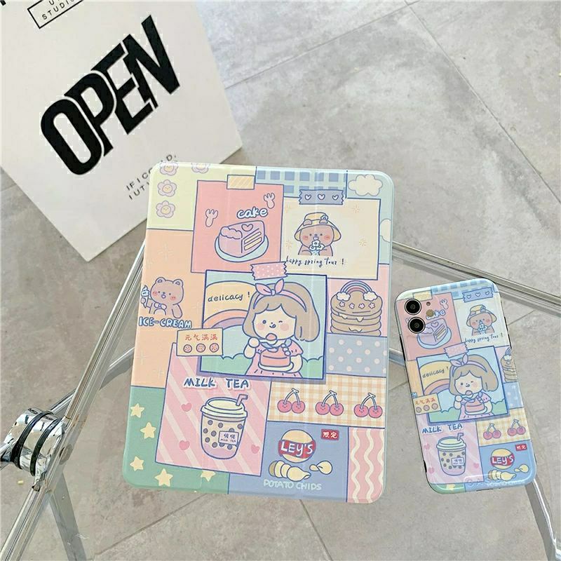 Boba peach case ipad mini 6 ipad air 1 2 3 4 5 case ipad 5 6 7 8 9 case ipad pro 10.5 case ipad pro 